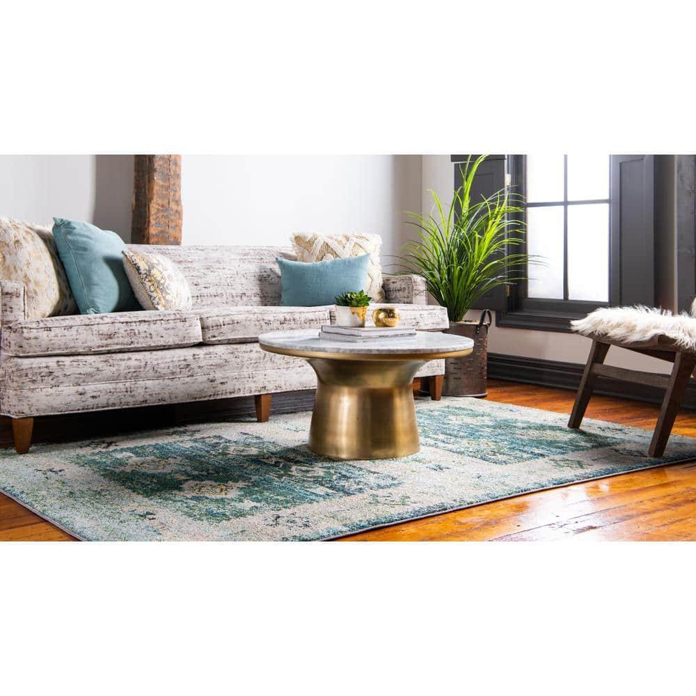 Unique Loom Monterey Collection Area Rug - Empire (8' x 10' Rectangle Green/Beige)