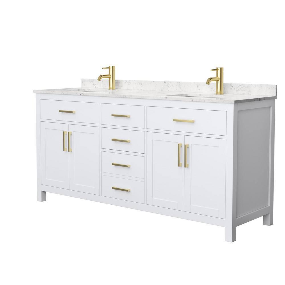 Beckett 72" Freestanding Double Bathroom Vanity with Cultured Marble Top