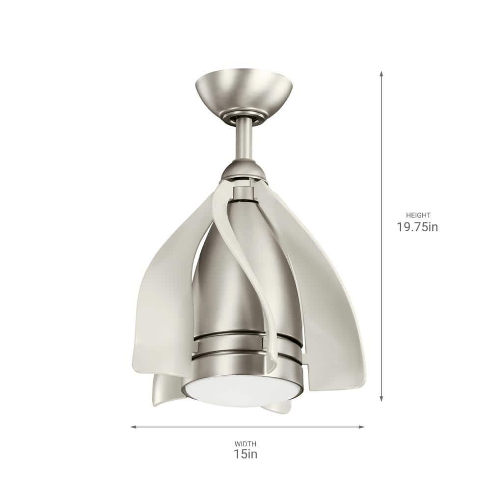 Contemporary 15" White LED Ceiling Fan with Remote and 4 Blades