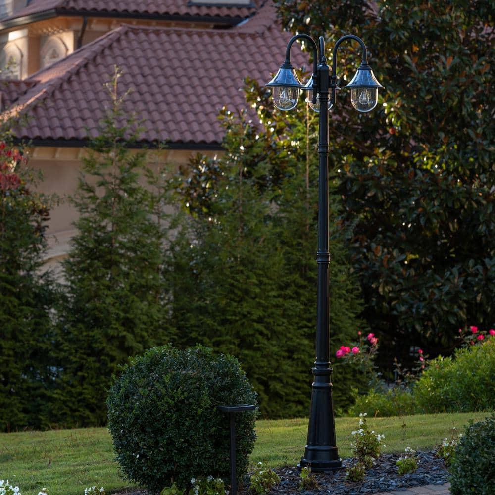 Orion Triple Head Lamp Post - Black