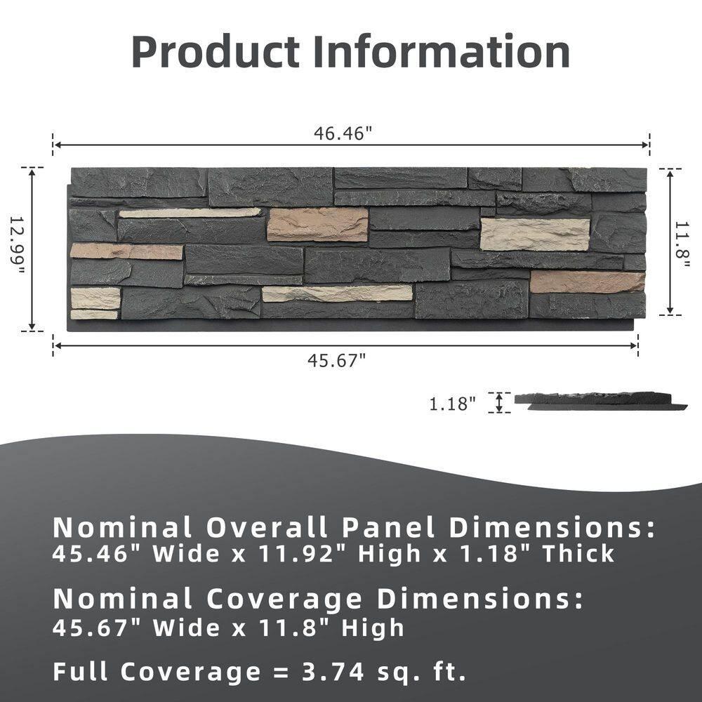 HOMEIBRO Faux Stone Wall Covering Panels for Interior and Exterior Decor Panels in Roman Brown Stone (6 pack)