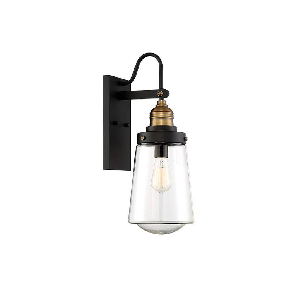 Savoy House Exterior Collections 1 - Light Pendant in  Vintage Black/Warm Brass