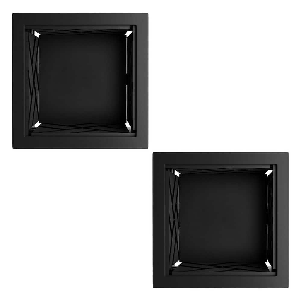 Pure Garden 2 -Pack Square 14.75-in W x 13-in H x Black Plastic Contemporary/Modern Outdoor Planter
