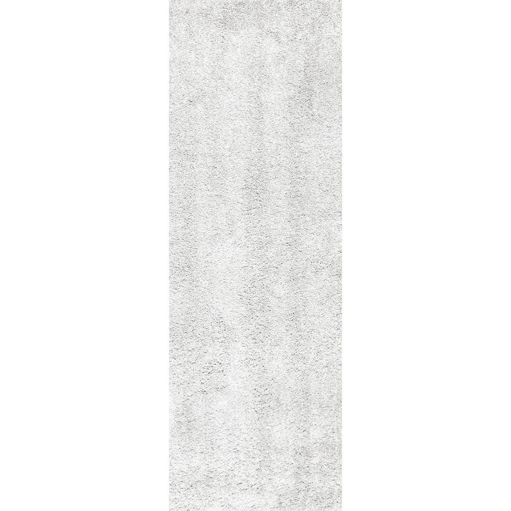 Nuloom Kara Solid 2x6 Runner Shag Indoor Area Rug for Living Room Bedroom Dining Room Nursery Entryway Hallway, Ivory