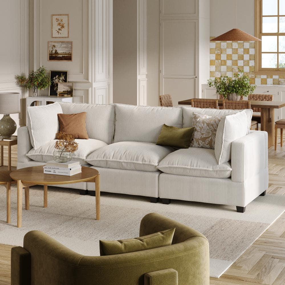 Hokku Designs Somerdale Modern Upholstered Cloud 3-Seater Sofa