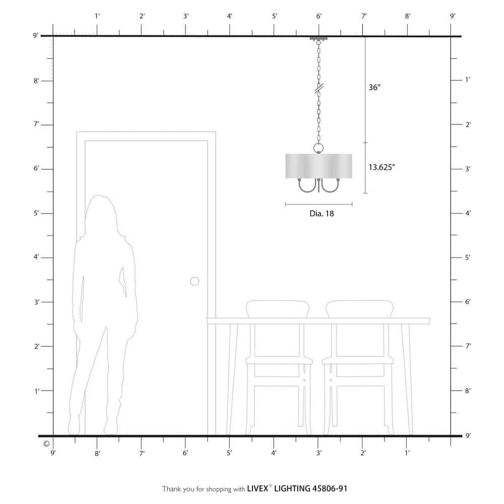 Livex Lighting Solstice 4 - Light Chandelier in  Brushed Nickel