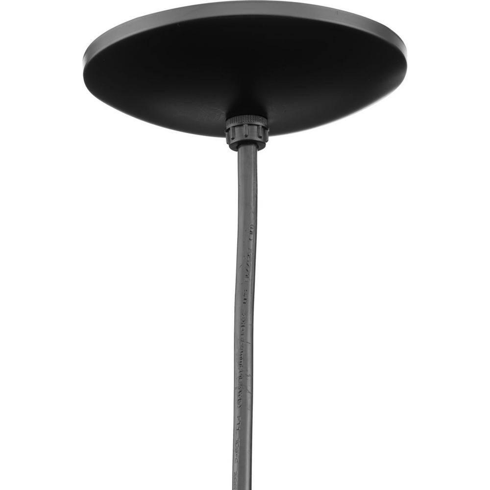 Progress Lighting, Sanabria, 1-Light, Pendant, Matte Black, Spun Metal Shade