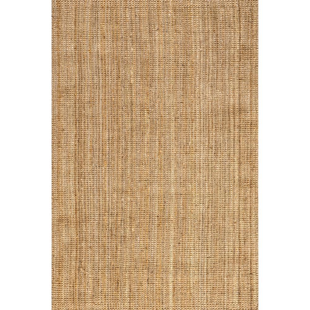 Nuloom Ashli Solid 6x9 Jute Indoor Area Rug for Dining Room Rug Neutral Rug Living Room Rug Kitchen, Natural