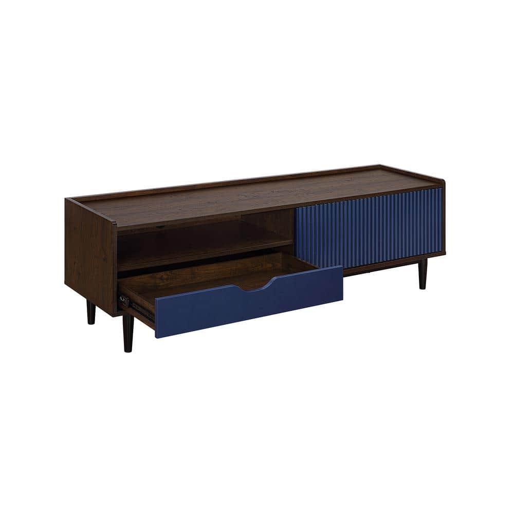 Duane Modern Ribbed TV Stand: Fits up to 55" Screens, Cable Management - Manhattan Comfort