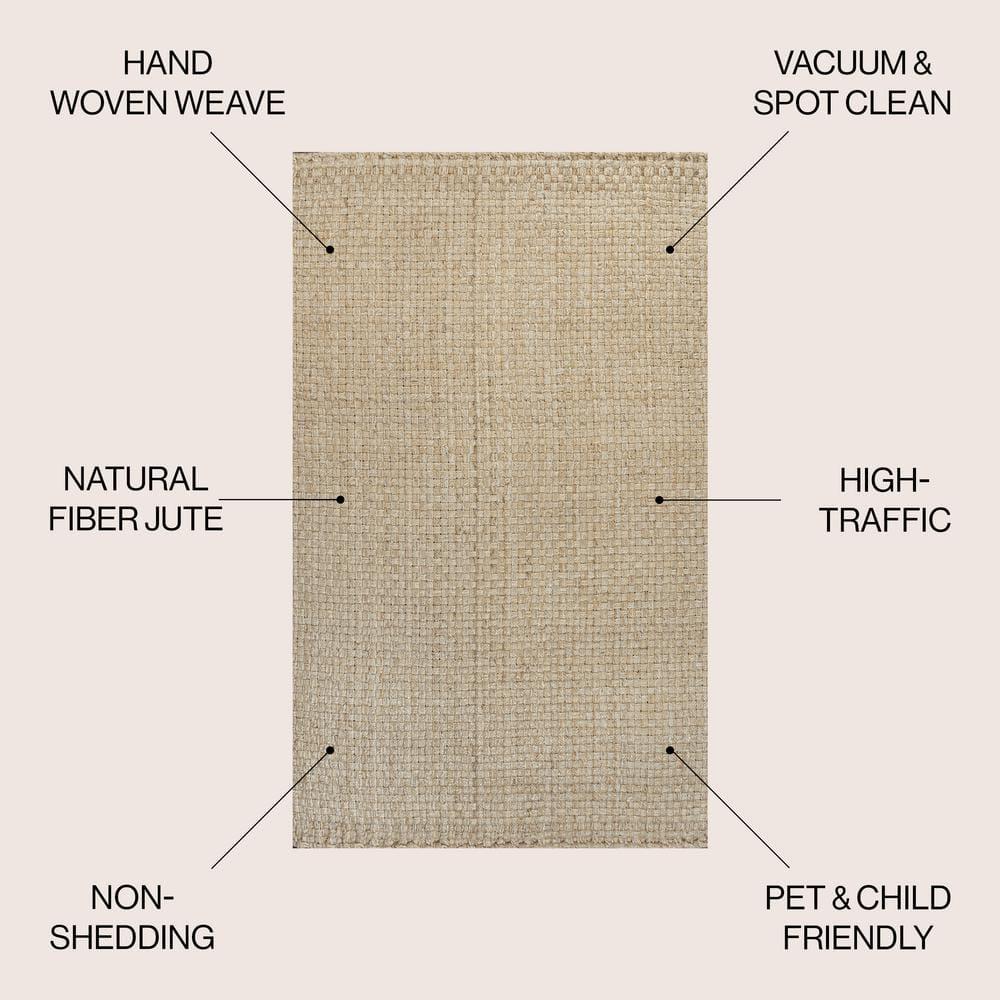 JONATHAN Y Estera Hand Woven Boucle Chunky Jute Ivory 3 ft. x 5 ft. Area Rug