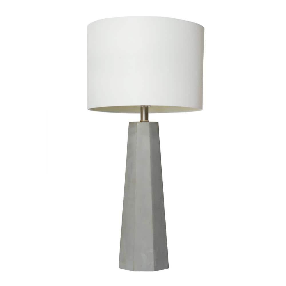 Elegant Designs Concrete Table Lamp with Fabric Shade
