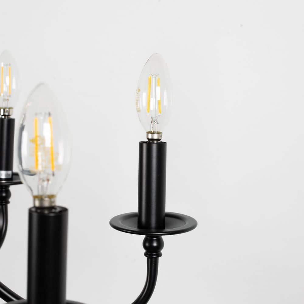 Black Chandelier 6-Light Chandeliers for Dining Room Rustic Farmhouse Chandelier Modern Kitchen Light Fixtures Ceiling Chandeliers Light Fixture for Living Room, Foyer, Bedroom, Hallway,