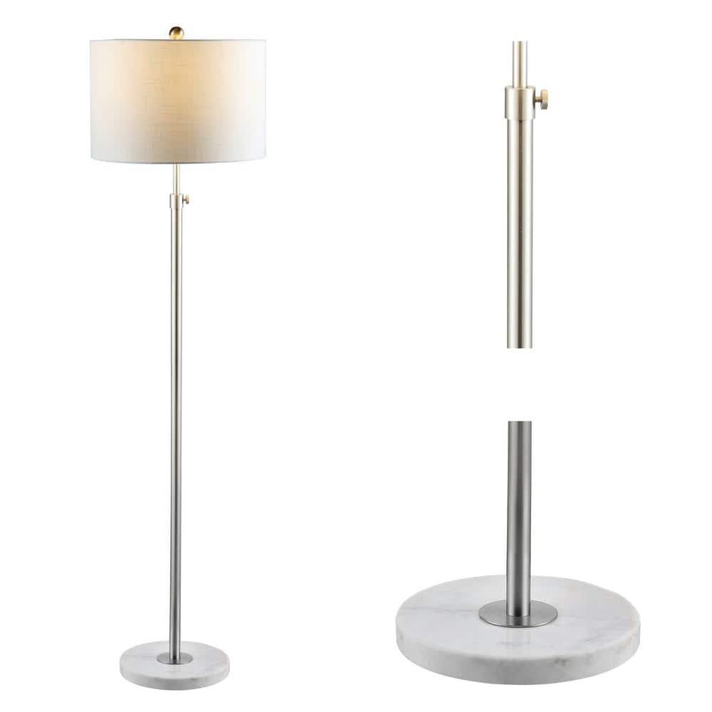 JONATHAN Y JYL3022C June 65" Adjustable Metal/Marble LED Floor Lamp, Modern, Contemporary, Glam for living room, dinning room, bedroom, office Bulb Included, Chrome