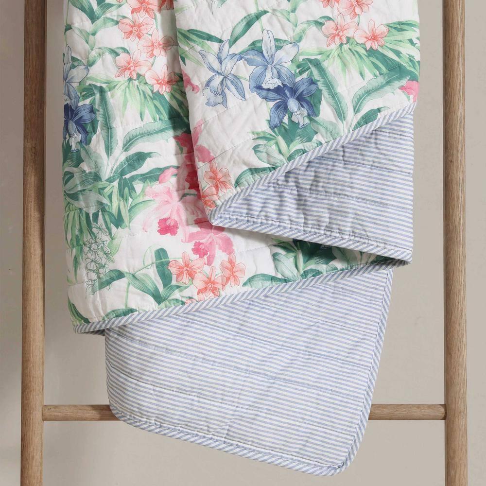Tommy Bahama Home Island Orchid Tropical Cotton Floral Quilt Set