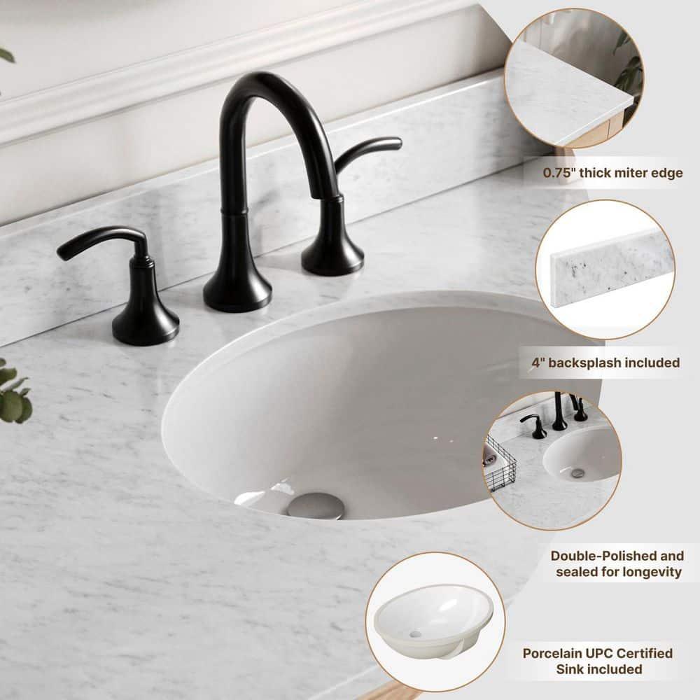 Ariel H036slcqrvo Bristol 36" Free Standing Single Basin Vanity Set - White