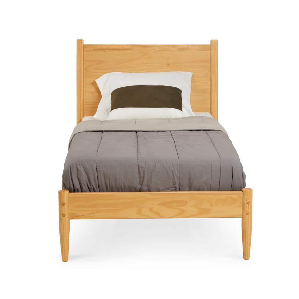 Maykoosh Farmhouse Fresh Mid-Century Bed - Twin Size - Scandinavian Oak Finish