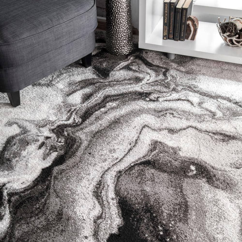 Nuloom Remona Abstract 9x12 Indoor Area Rug for Living Room Bedroom Dining Room Kitchen, Grey/Ivory