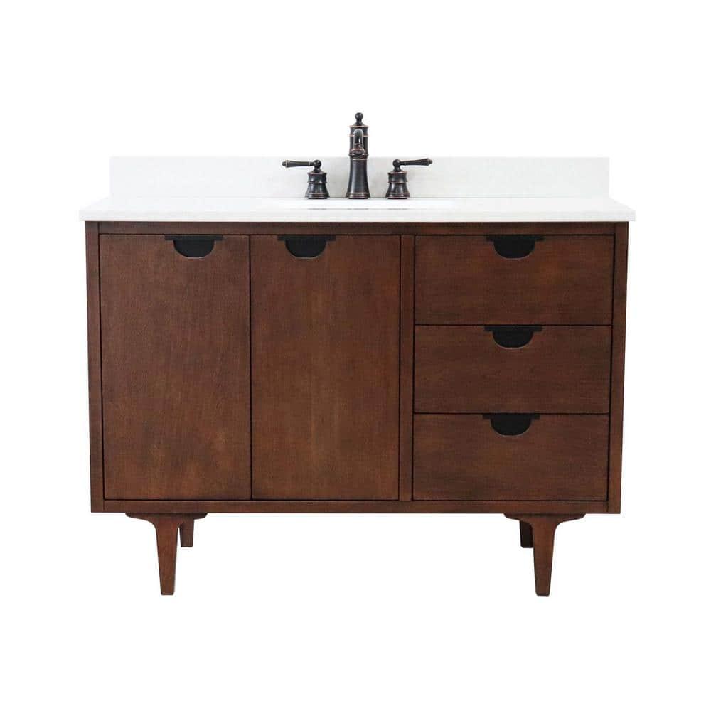 Bellaterra Home 4922-MT1-AQ 49 in. Single Sink Vanity in Dark Cherry with Engine