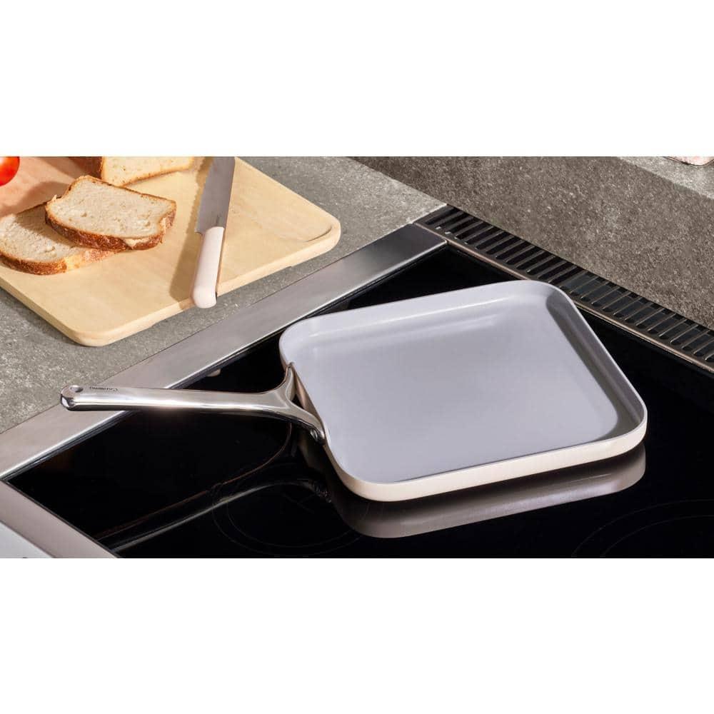 Caraway Home 11.02" Nonstick Square Flat Griddle Fry Pan Sage: Caraway Cookware, Silicone Polyester, Hand Wash