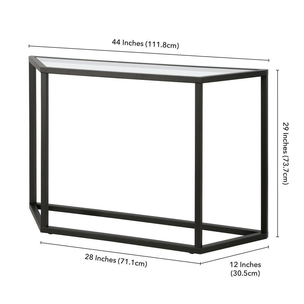 Evelyn&Zoe Levi 44" Wide Trapezoid Console Table, Blackened Bronze