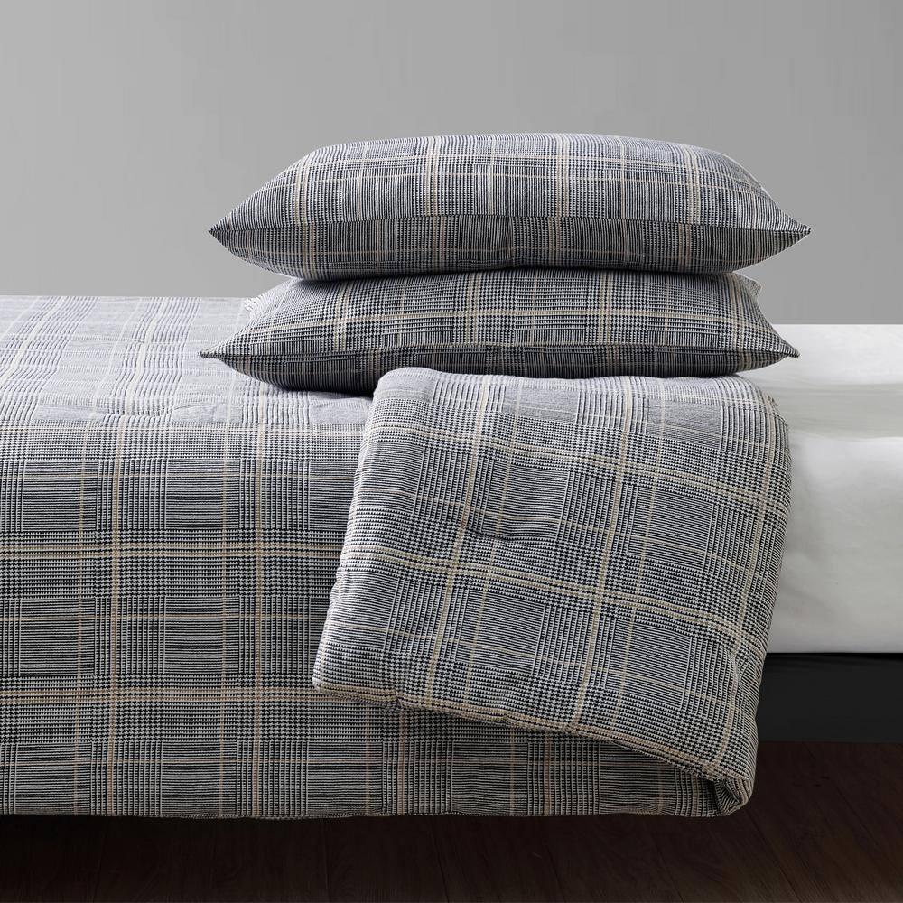 Kenneth Cole Kenneth Cole Sussex Flannel Black Comforter Set