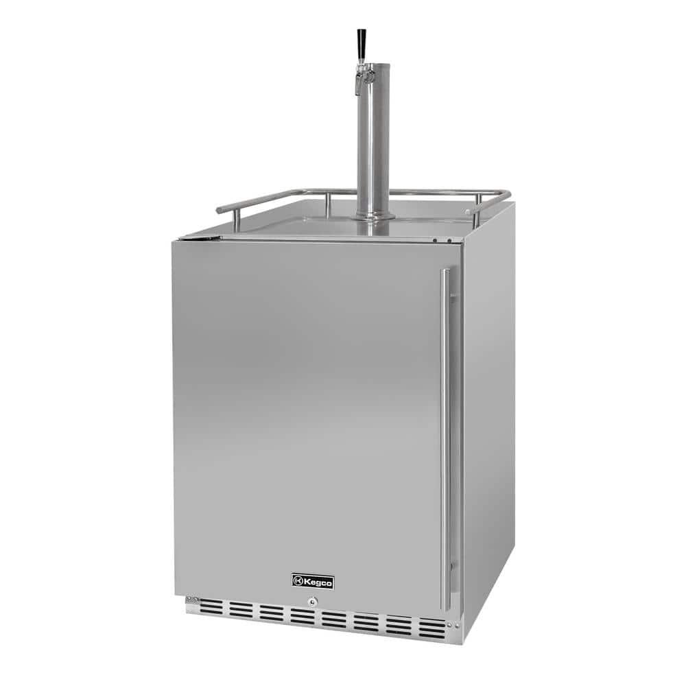 Kegco Kegco 24" Wide Outdoor Single Tap All Stainless Steel Built-In Kegerator with Kit