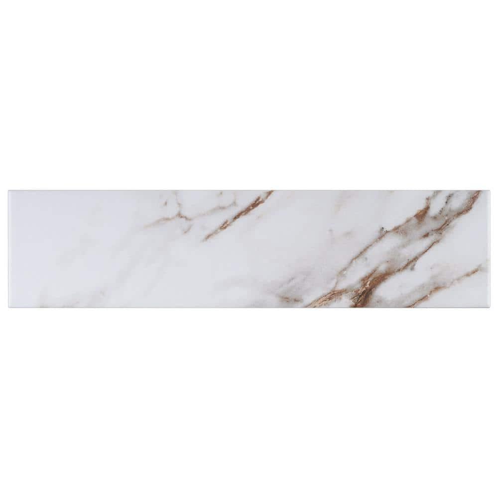 Elegance Gold Subway 3.15 in. x 12.99 in. Matte Porcelain Marble look Floor and Wall Tile (9.04 sq. ft./Case)