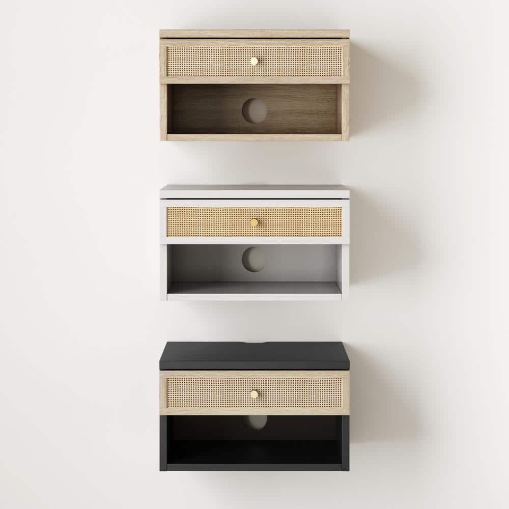 Nathan James Set of 2 Jackson Floating Nightstands Natural