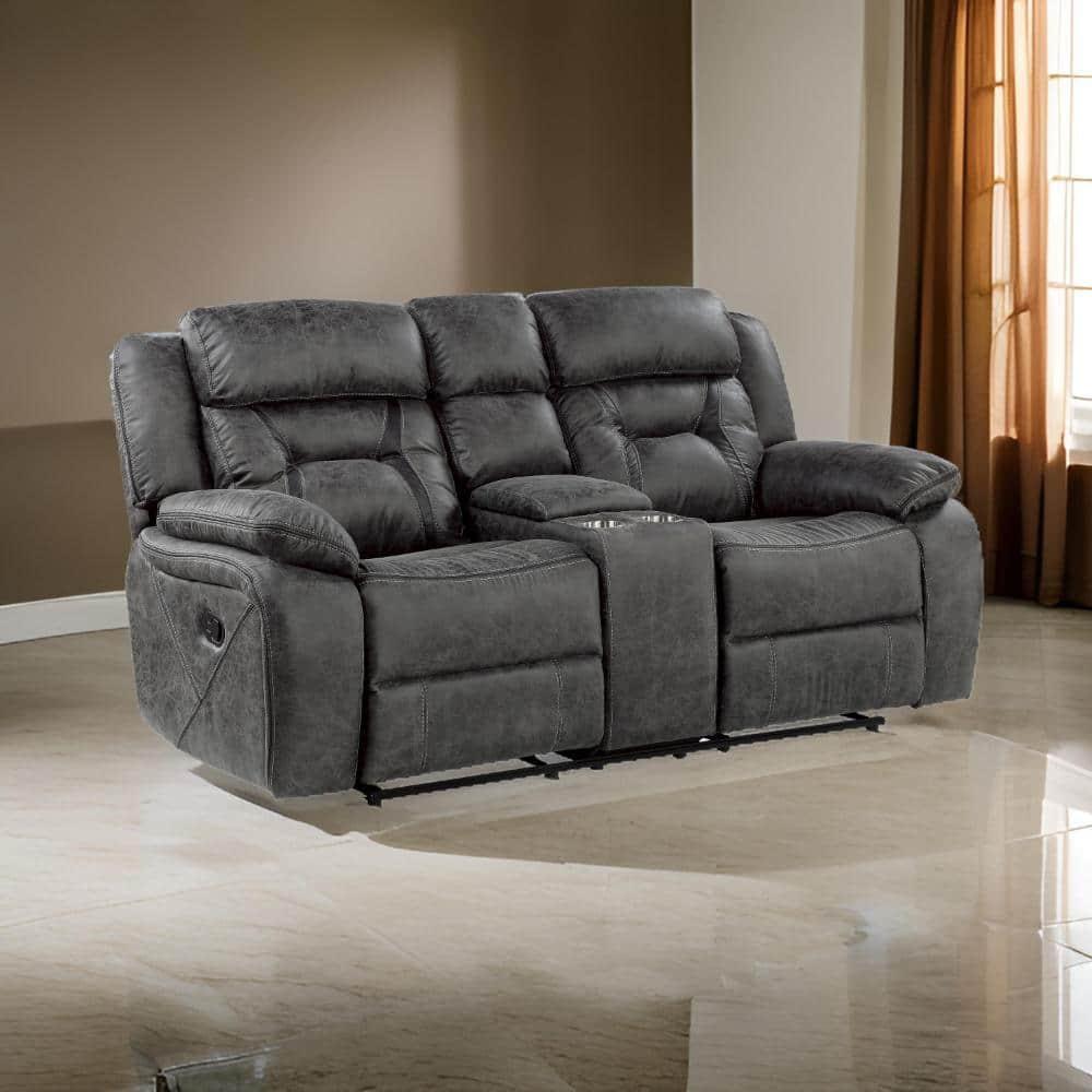 Benjara 74.5'' Upholstered Reclining Loveseat