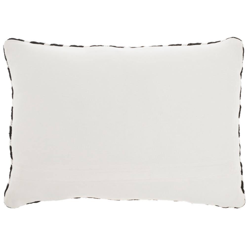 Nourison Crossed Braids Black 14" x 20" Indoor/Outdoor Throw Pillow