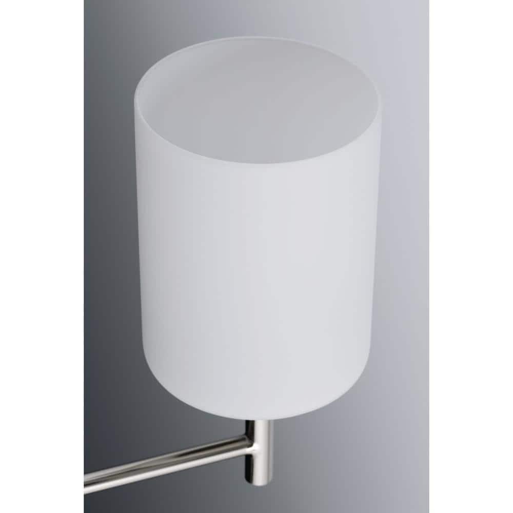 Progress Lighting Replay 3-Light Chandelier, Brushed Nickel, White Glass Shades