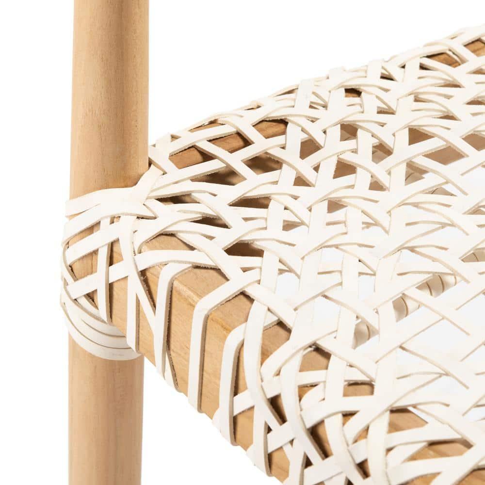 Bandelier Counter Stool - Natural/White - Safavieh