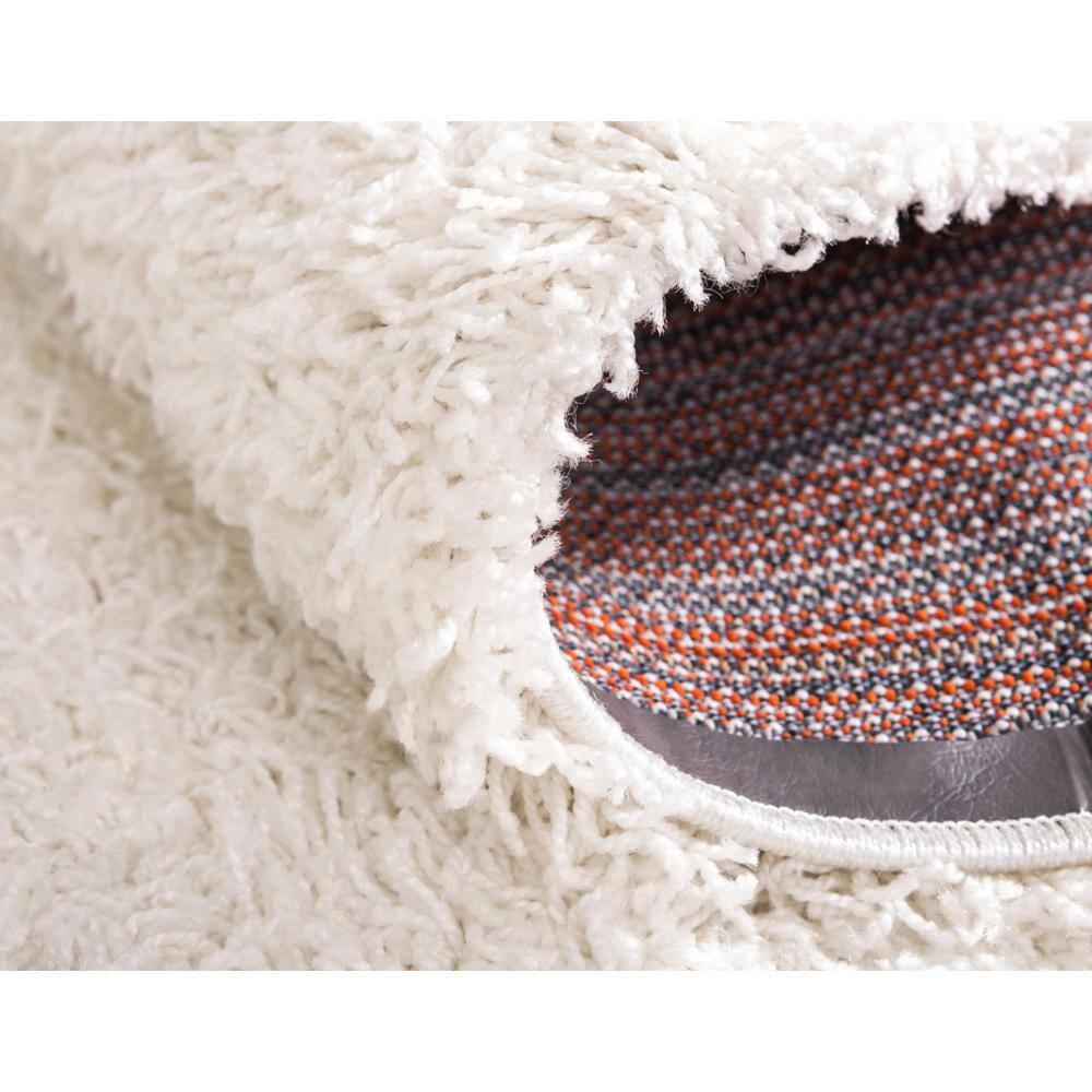 Unique Loom 6' 1 x 6' 1 Solid Shag Snow White Area Rug