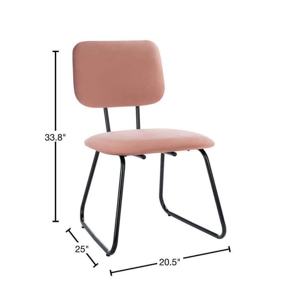 Chavelle Side Chair - ACH6205 - Set of 2 - Dusty Rose/Black - Safavieh