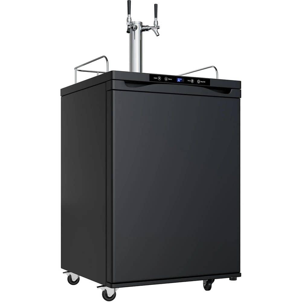 EdgeStar 5.6 Cubic Feet Dual Tap Freestanding Kegerator with Adjustable Temperature
