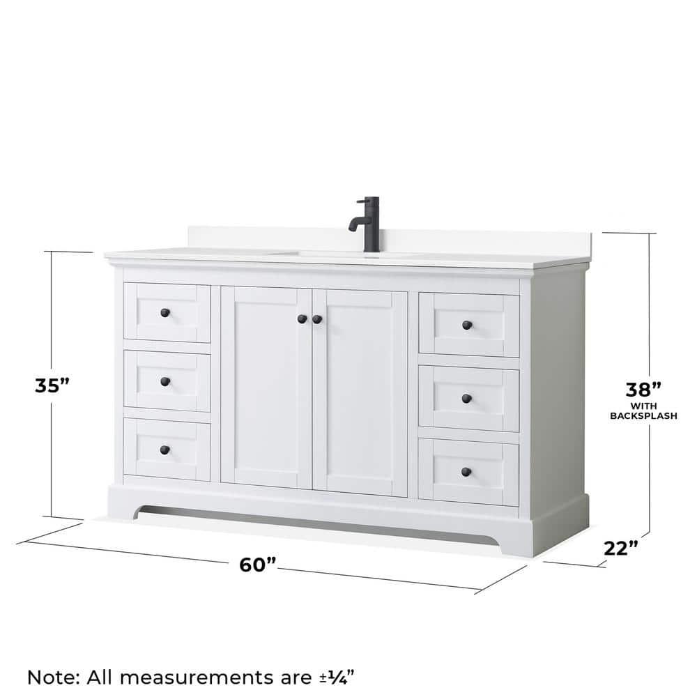 Wyndham Collection Avery 60'' Single Bathroom Vanity with Top