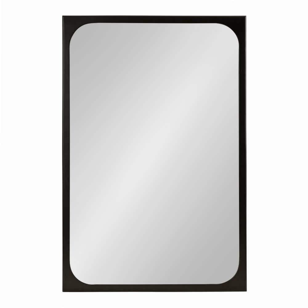 Kate & Laurel All Things Decor 24"x36" Kenai Framed Wall Mirror Black: Modern Rectangular Design, No Assembly Required