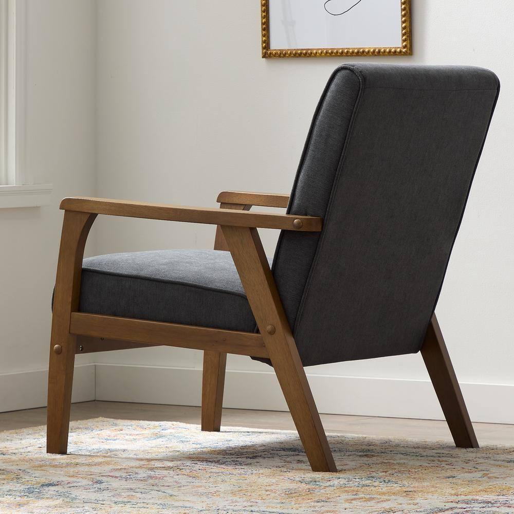 Lara Exposed Arm Accent Chair Charcoal - Brookside Home