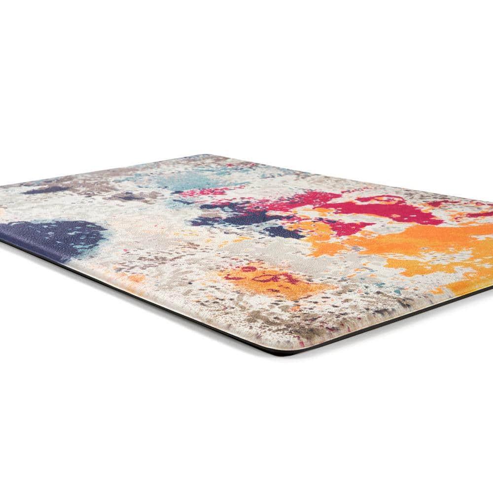 World Rug Gallery Modern Abstract Anti Fatigue Standing Mat - Multi 18"x30"