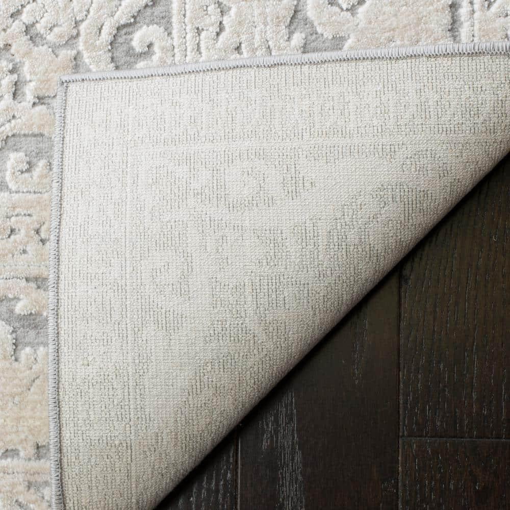 Reflection RFT664 Power Loomed Indoor Area Rug - Light Grey/Cream - 6'7" round - Safavieh.