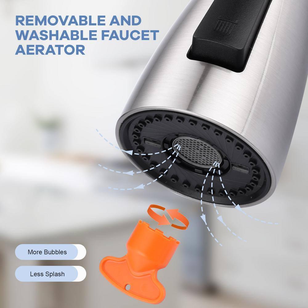 WOWOW 3-Function Sprayer Pull Down Kitchen Faucet Spray Head Replacement With 9-Adapter Kit