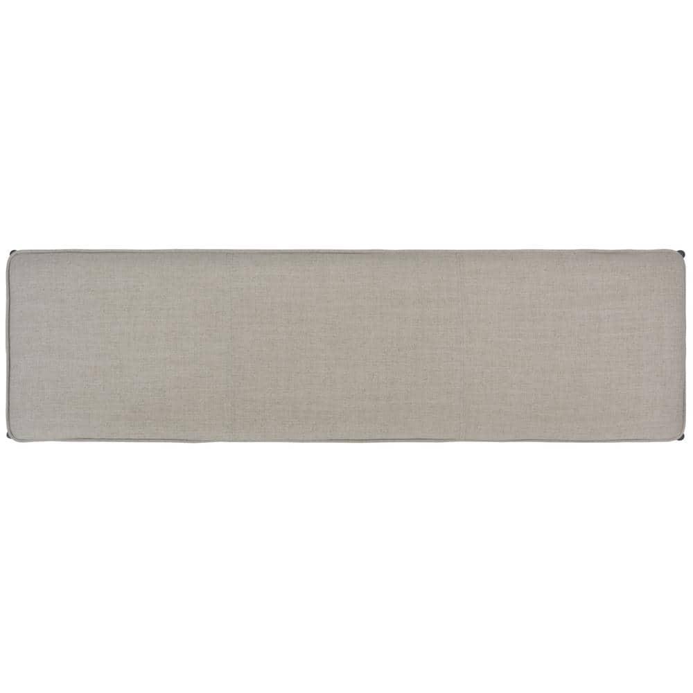 Kara Cushioned X Bench - Light Grey Linen/Black - Safavieh