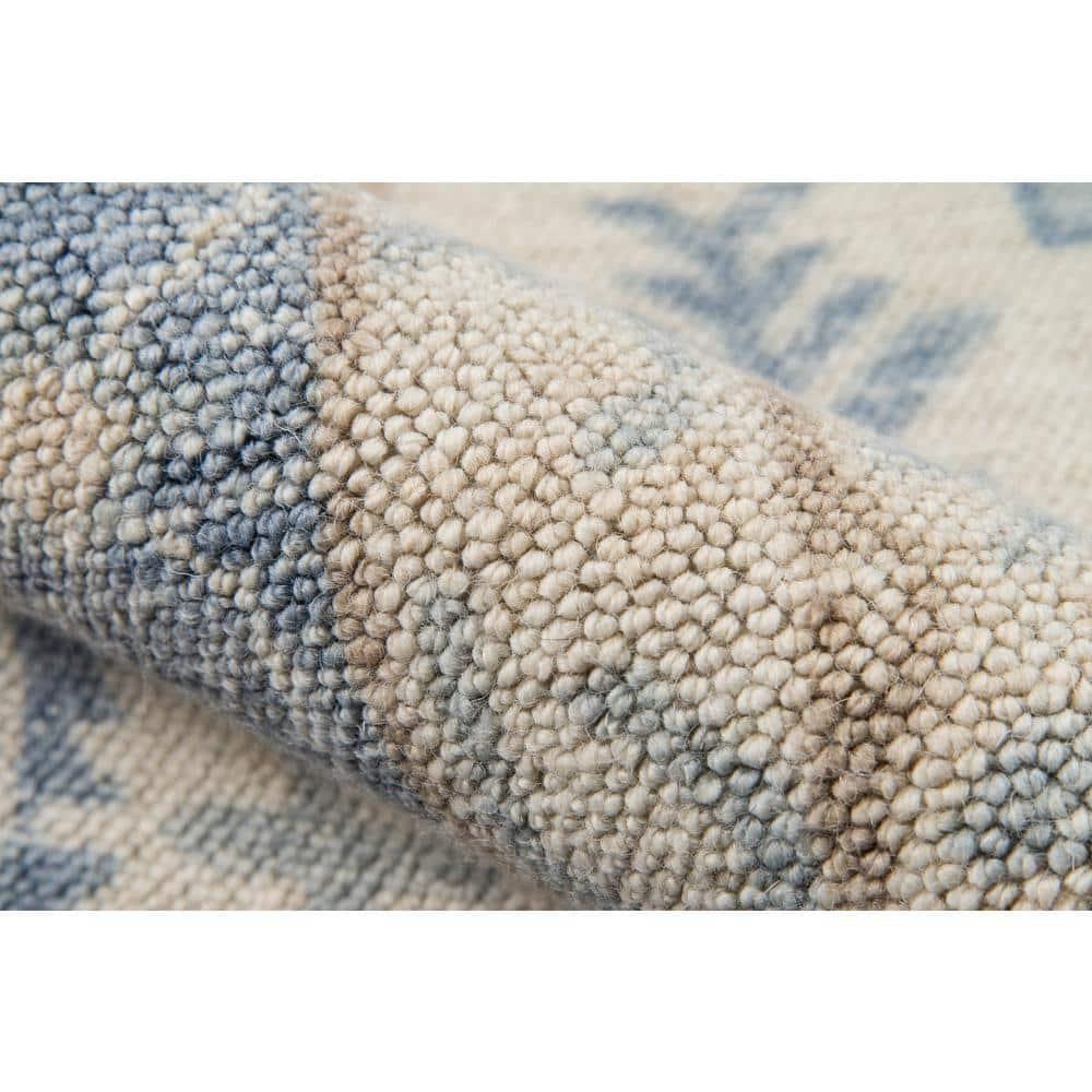 2'3"x7'6" Medallion Loomed Runner Rug Blue - Momeni: Traditional Wool & Nylon Low Pile Indoor Rectangle Rug