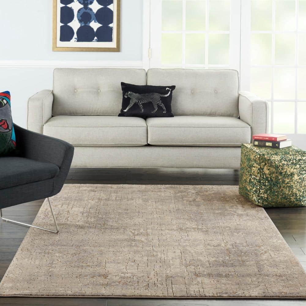 Nourison Concerto Abstract Contemporary Area Rug Beige Grey 5'3" x 7'3"