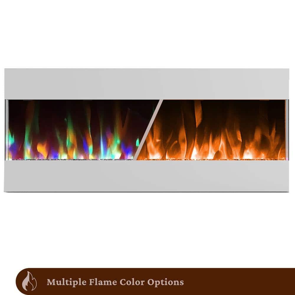 Cambridge Cambridge Recessed Wall Mounted Electric Fireplace with Crystal Rock Display