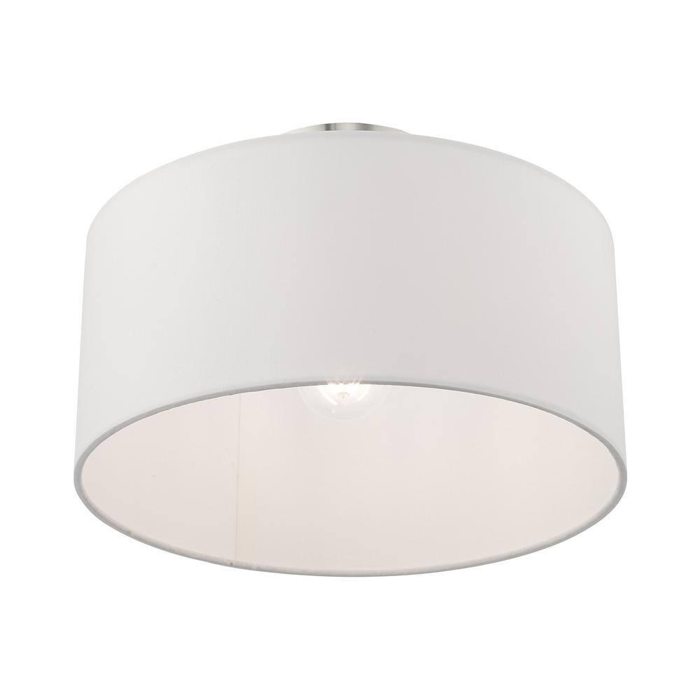 Livex Lighting Meridian 1 - Light Semi-Flush Mount in  Brushed Nickel
