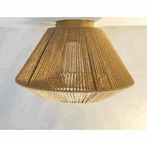 Storied Home Coastal Ceiling Lamp with Shade Natural Paper Rope and Iron Base: Flush Mount, ETL & UL Listed