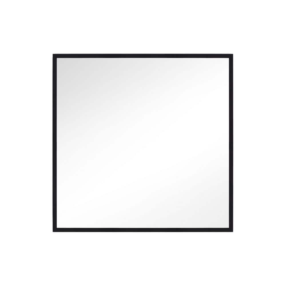 Kit Collection 28'' Square Midnight Black Full-Length Wall Mirror