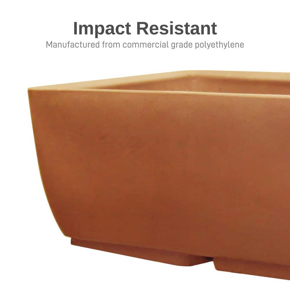 RTS Home Accents 36 inch x 15 inch Polyethylene Rectangular Planter, Terra Cotta Color