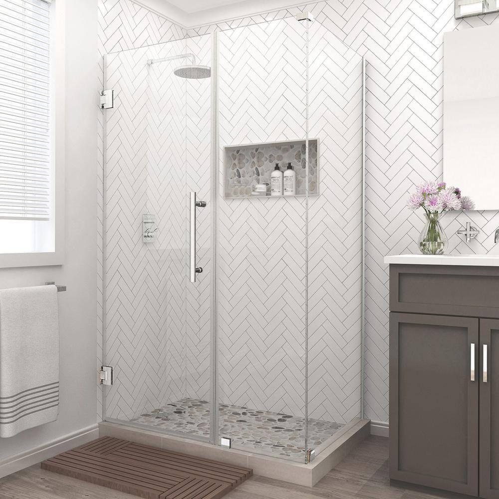 Aston Bromley 47" x 72" Rectangle Hinged Shower Enclosure SEN967EZ-SS-472536-10